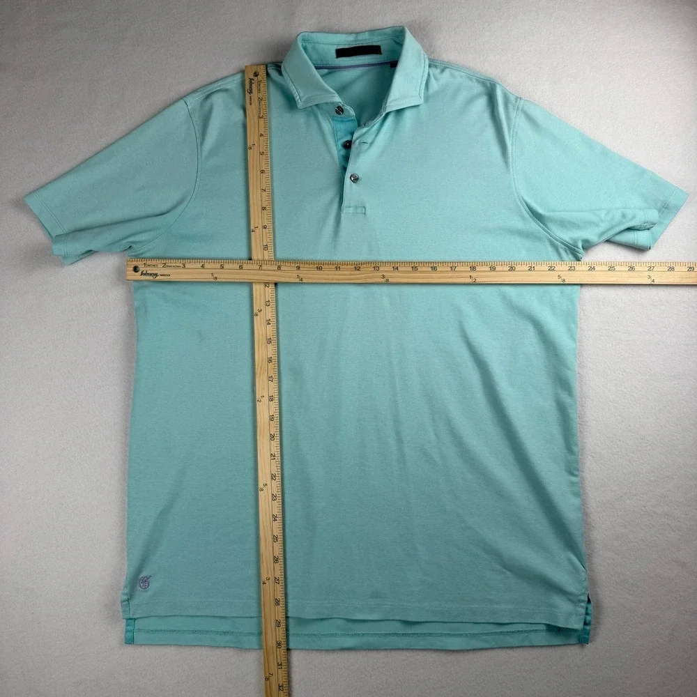 Greyson Men's Golf Omaha Cotton Stretch‎ Short Sleeve Polo Shirt Blue Large